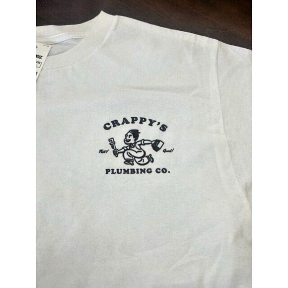 Zumiez CRAPPYS PLUMBING TSHIRT ZUMIEZ Short Sleeve T-Shirt WHITE MEDIUM SZ M NEW - Picture 3 of 7